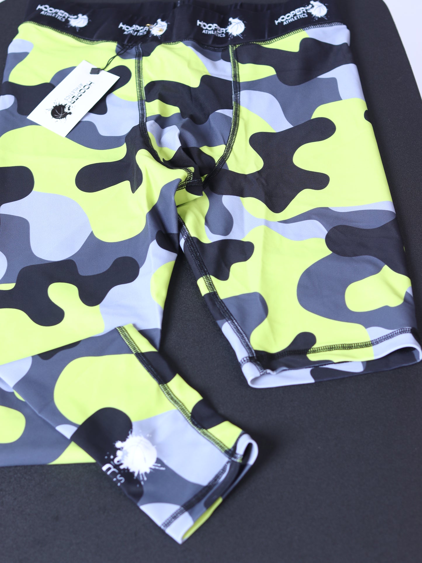 Youth Green Camo One-Leg Compression Pants